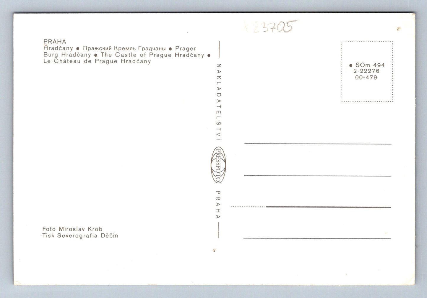 Postcard PRAGUE - HRADČANY (X23705)