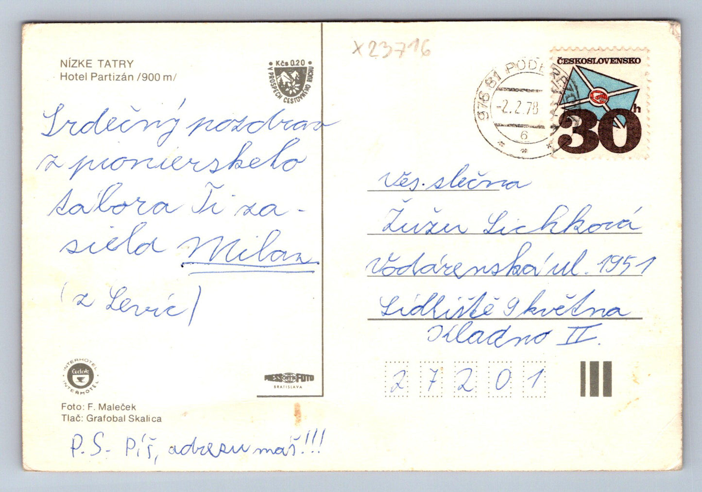 Postcard LOW TATRAS (X23716)