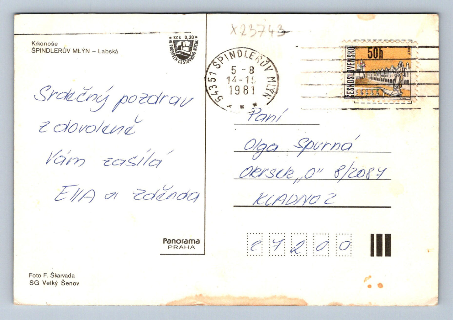 Postcard SPINDLER'S MILL - ELBE (X23743)