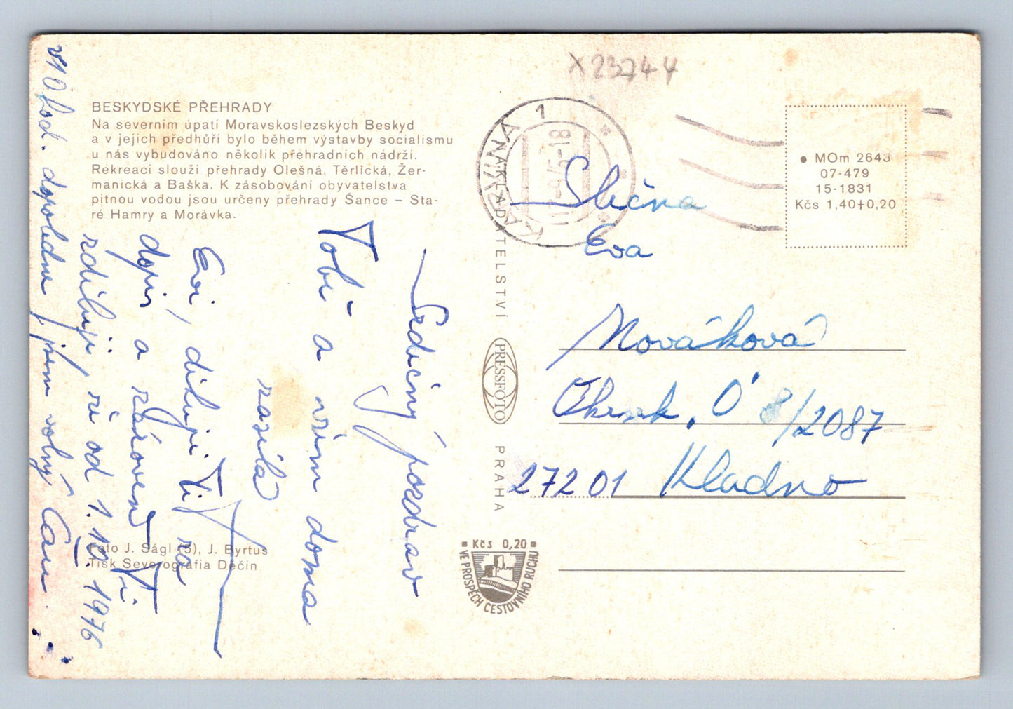 Postcard BESKYD DAMS (X23744)