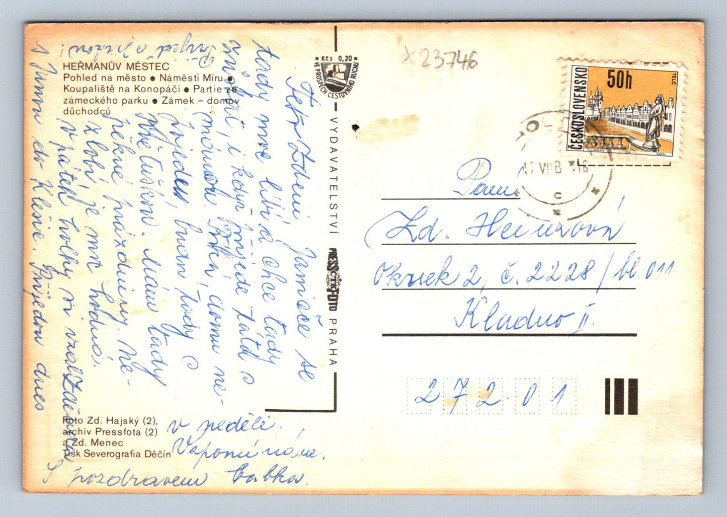 Postcard HEŘMANŮV MĚSTEC (X23746)
