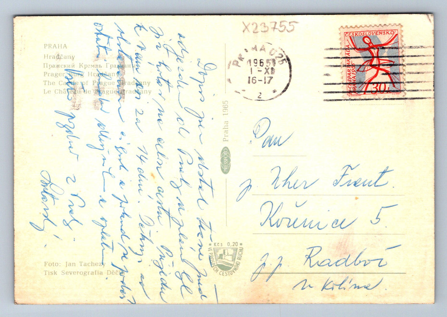 Postcard PRAGUE - HRADČANY (X23755)