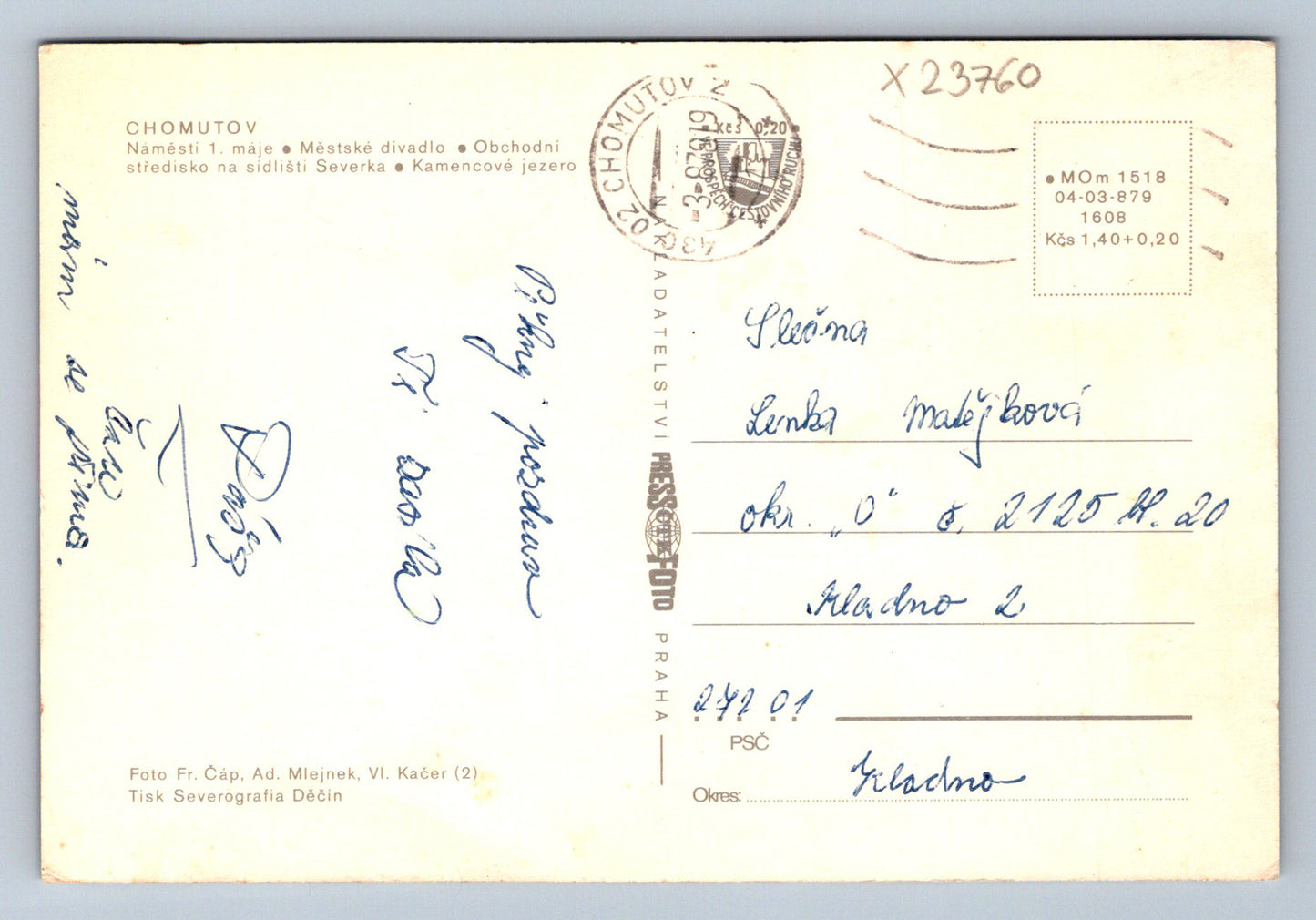 Postcard CHOMUTOV (X23760)