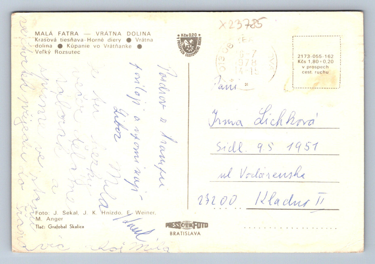 Pohlednice MALÁ FATRA - VRÁTNA DOLINA (X23785)