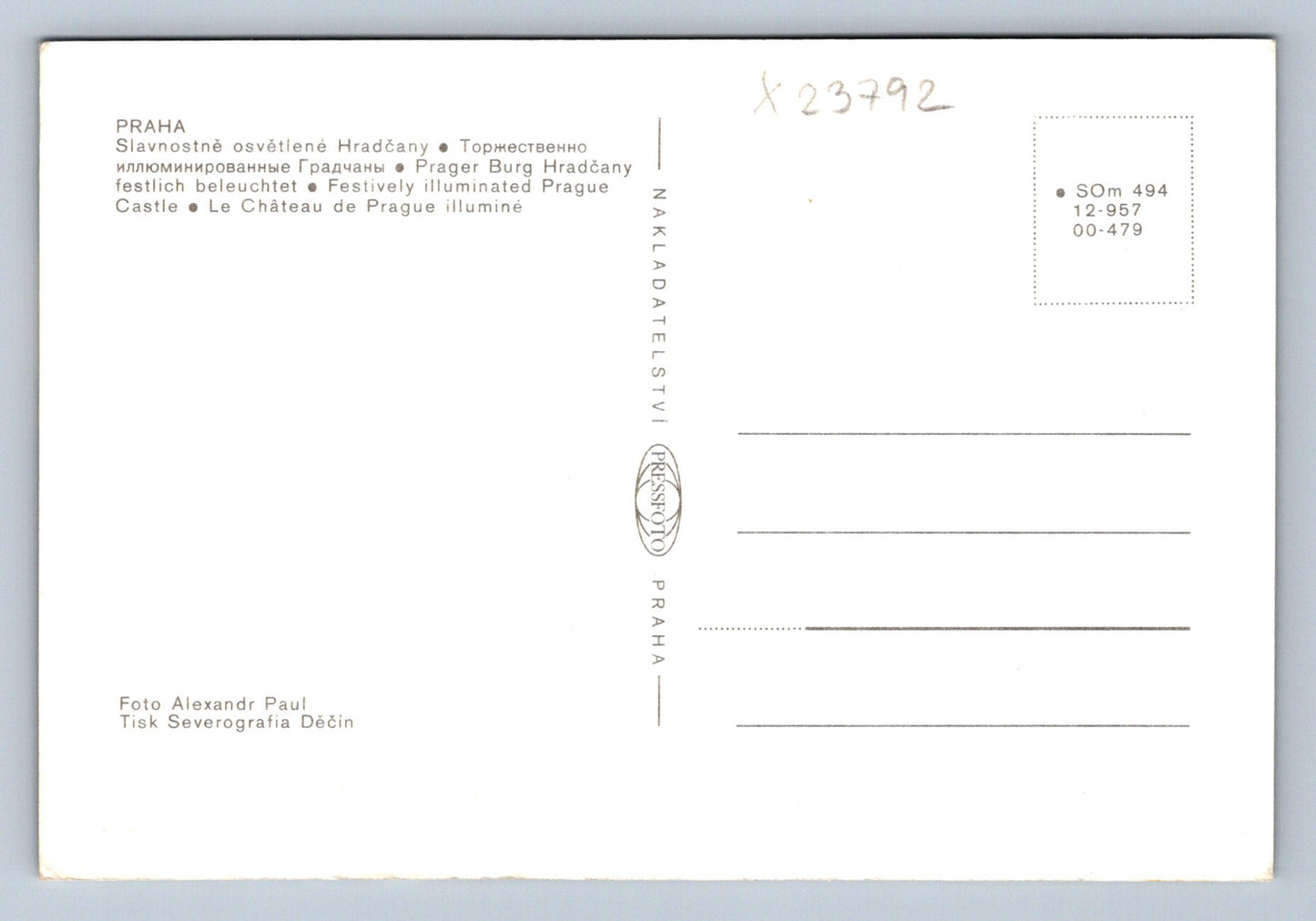 Postcard PRAGUE (X23792)