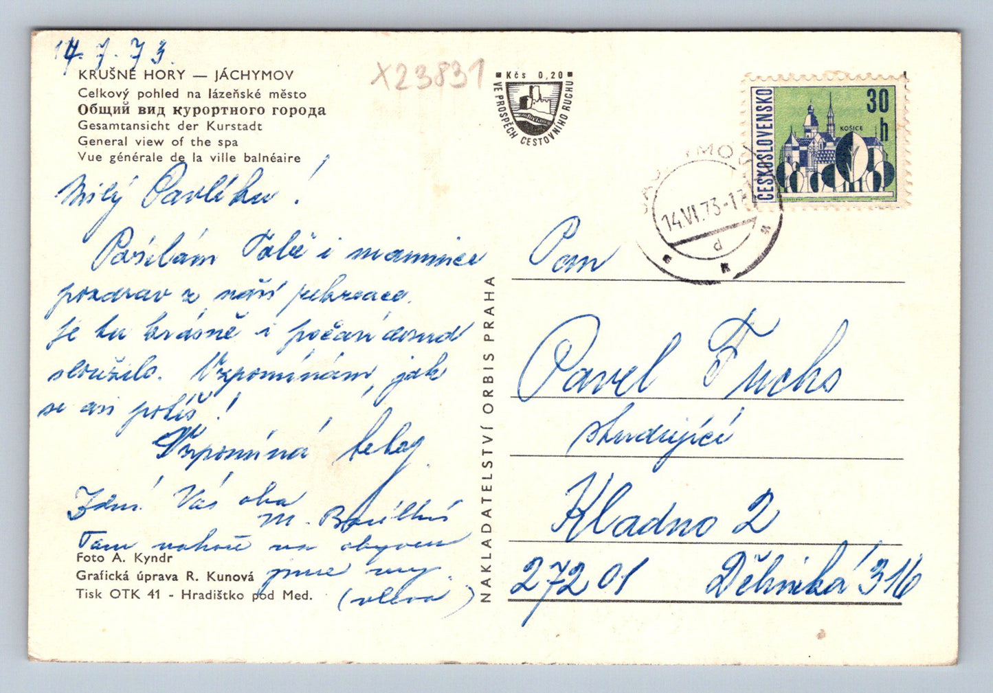 Postcard JÁCHYMOV - ORE MOUNTAINS (X23831)