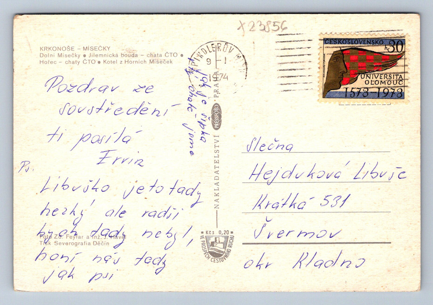 Pohlednice KRKONOŠE - MÍŠEČKY (X23856)