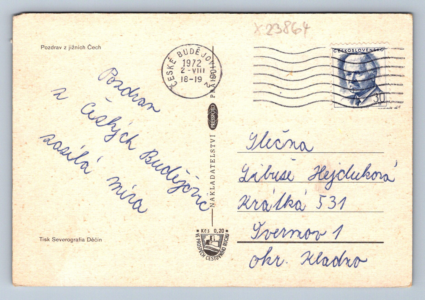 Pohlednice JIHOČESKÝ KRAJ (X23864)