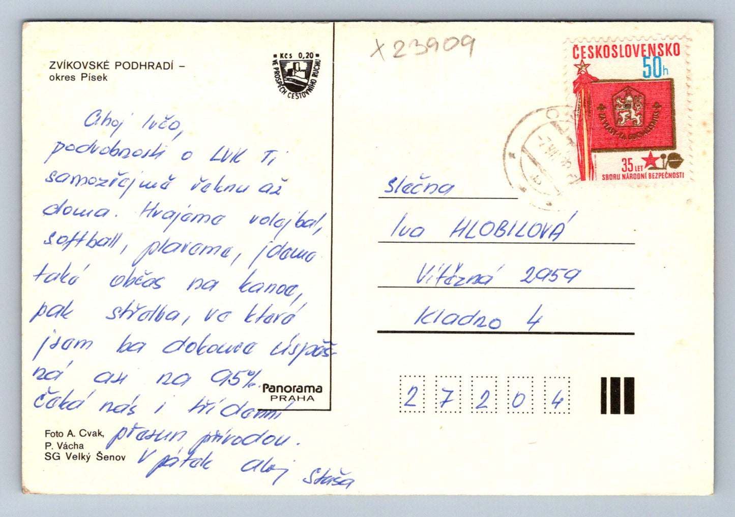 Pohlednice ZVÍKOVSKÉ PODHRADÍ (X23909)