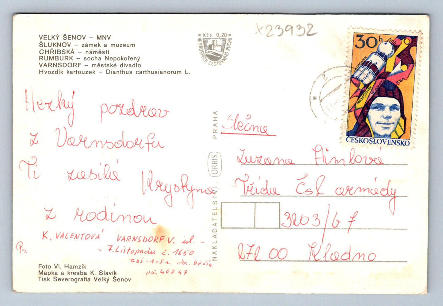 Postcard VELKÝ ŠENOV - MNV (X23932)