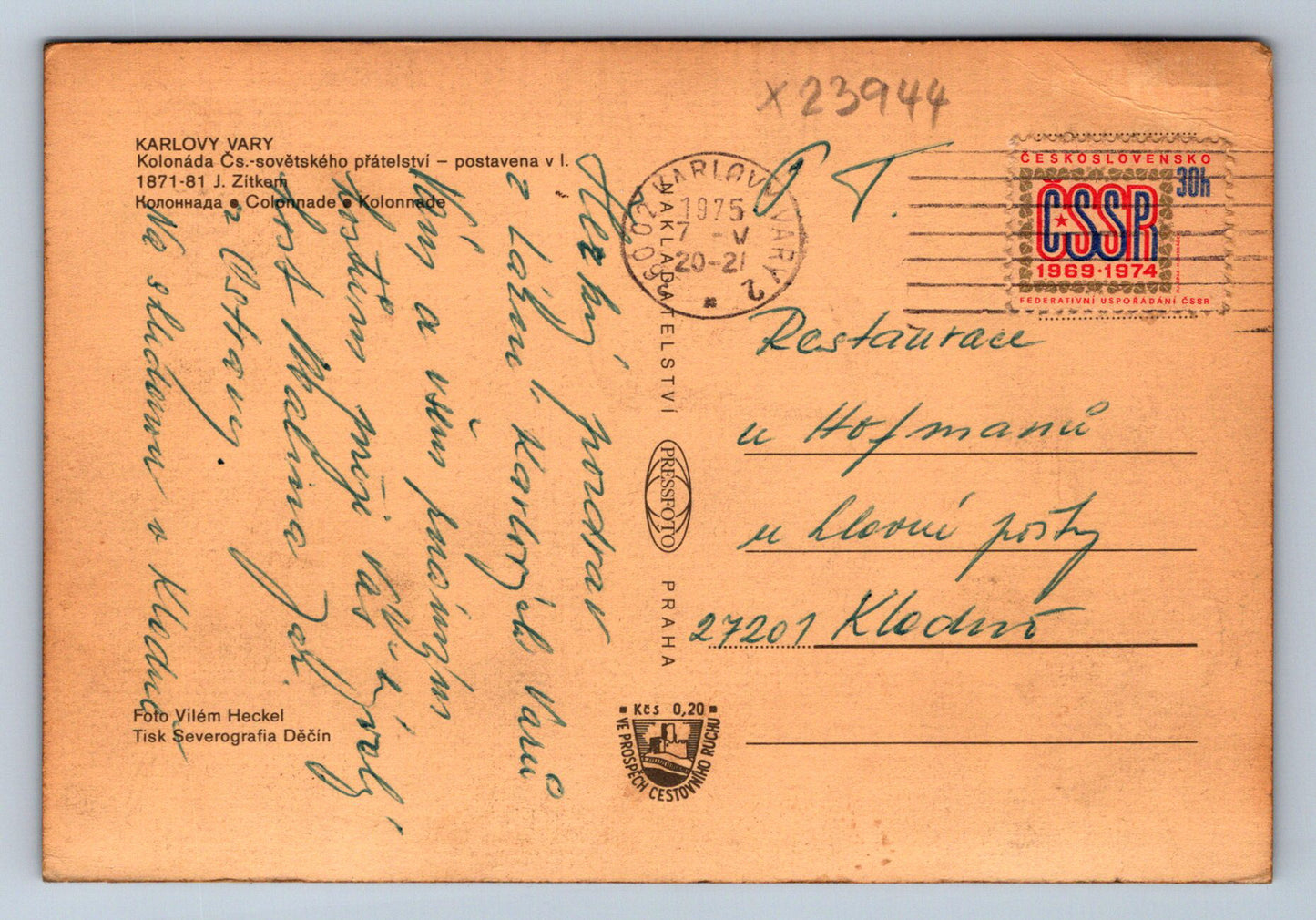 Pohlednice KARLOVY VARY (X23944)