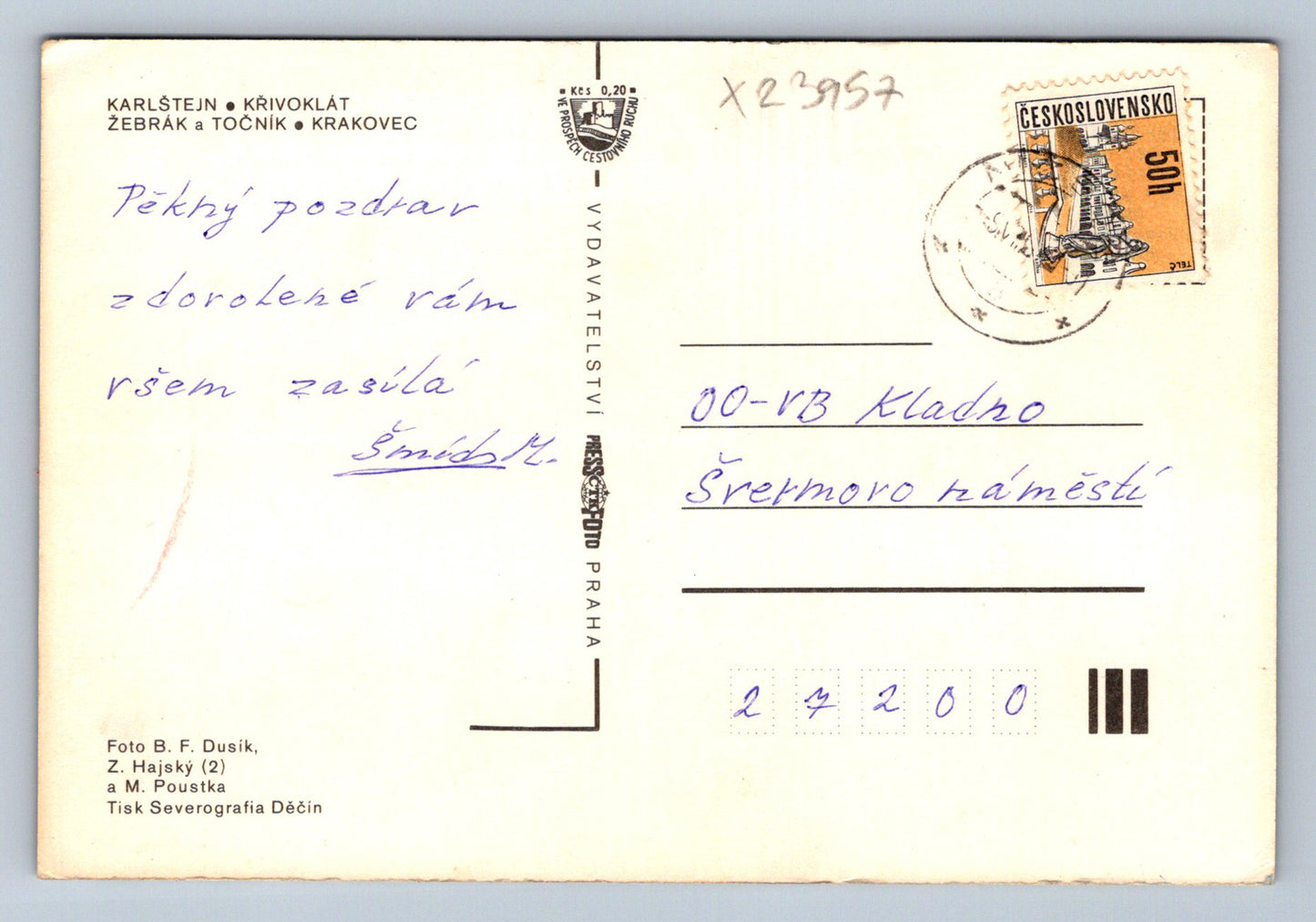 Pohlednice HRADY V ÚDOLÍ BEROUNKY (X23957)