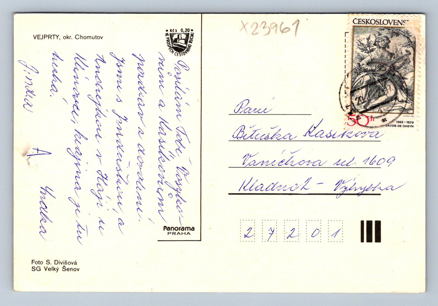 Pohlednice VEJPRTY (X23961)