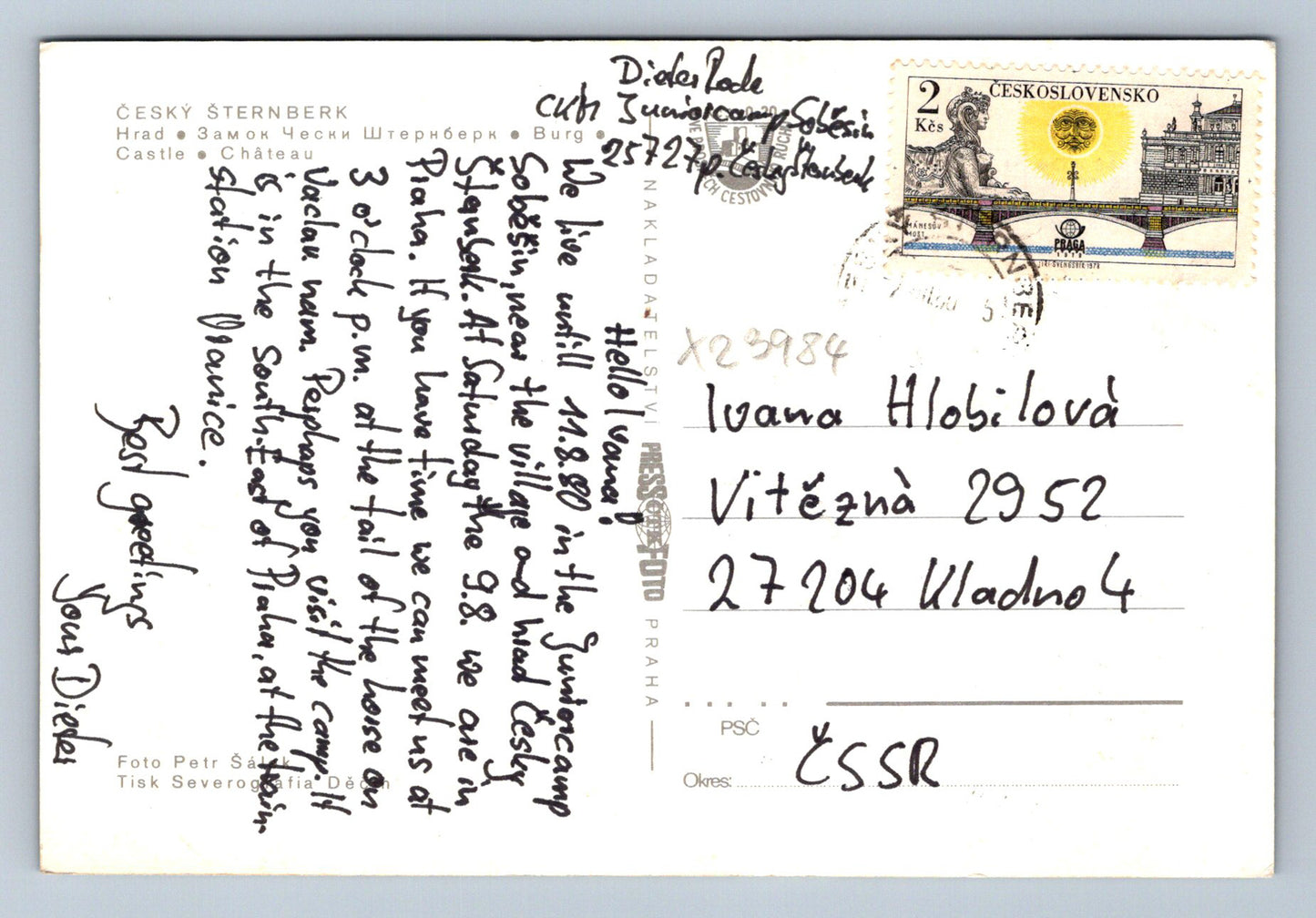 Postcard ČESKÝ ŠTENBERK (X23984)