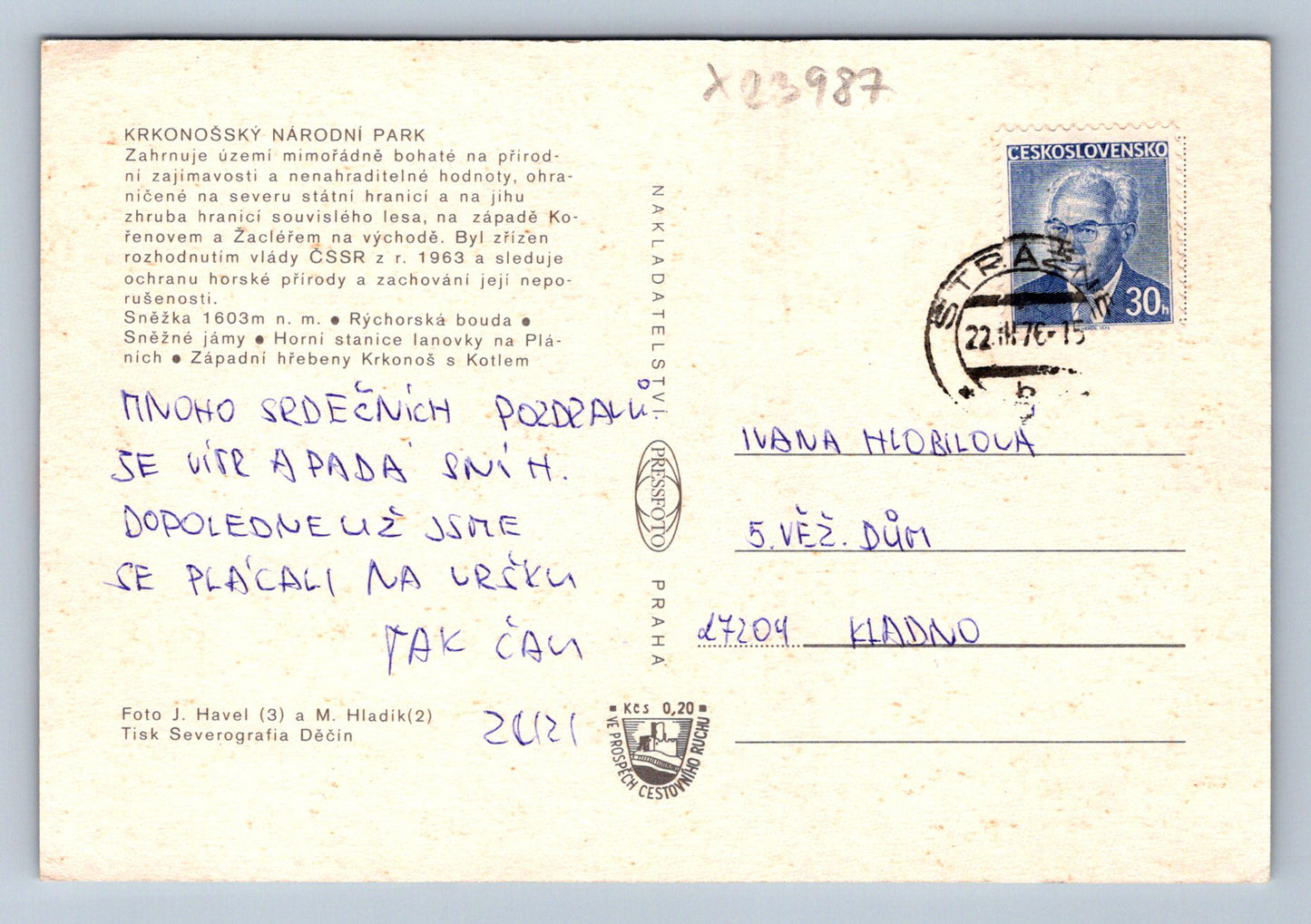 Pohlednice KRKONOŠSKÝ NÁRODNÍ PARK (X23987)