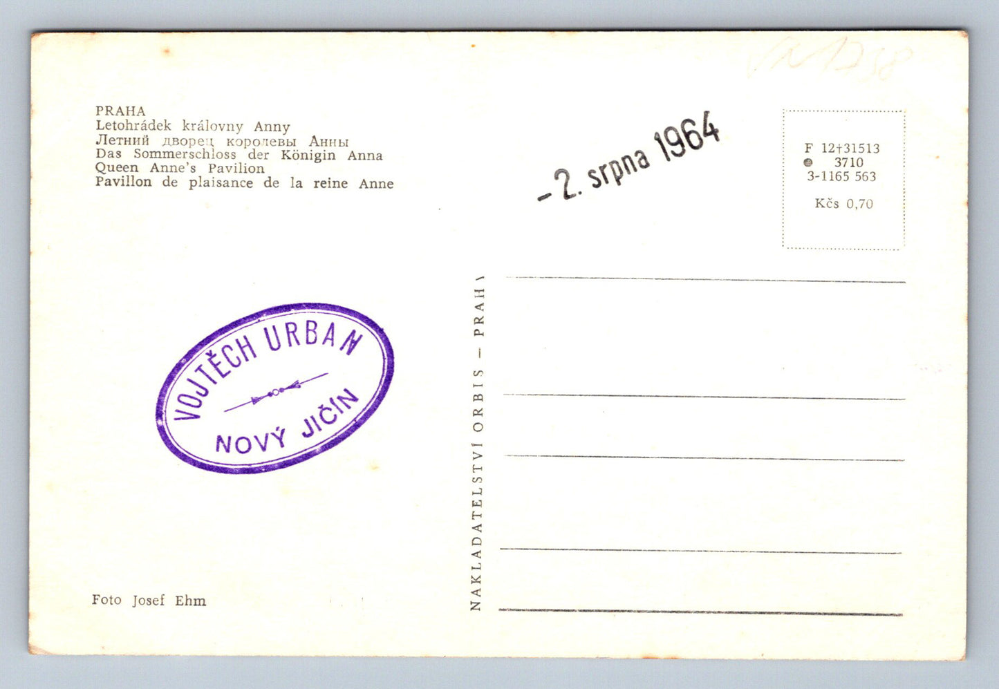 Postcard Prague Queen Anne's Summer Palace (JN1738)