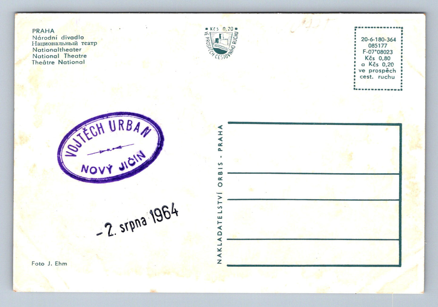 Pohlednice Praha Národní divadlo pohled od mostu (JN1775)