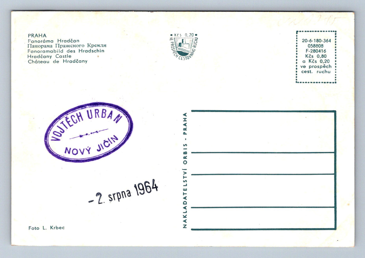 Postcard Prague Panorama Hradčany (JN1785)