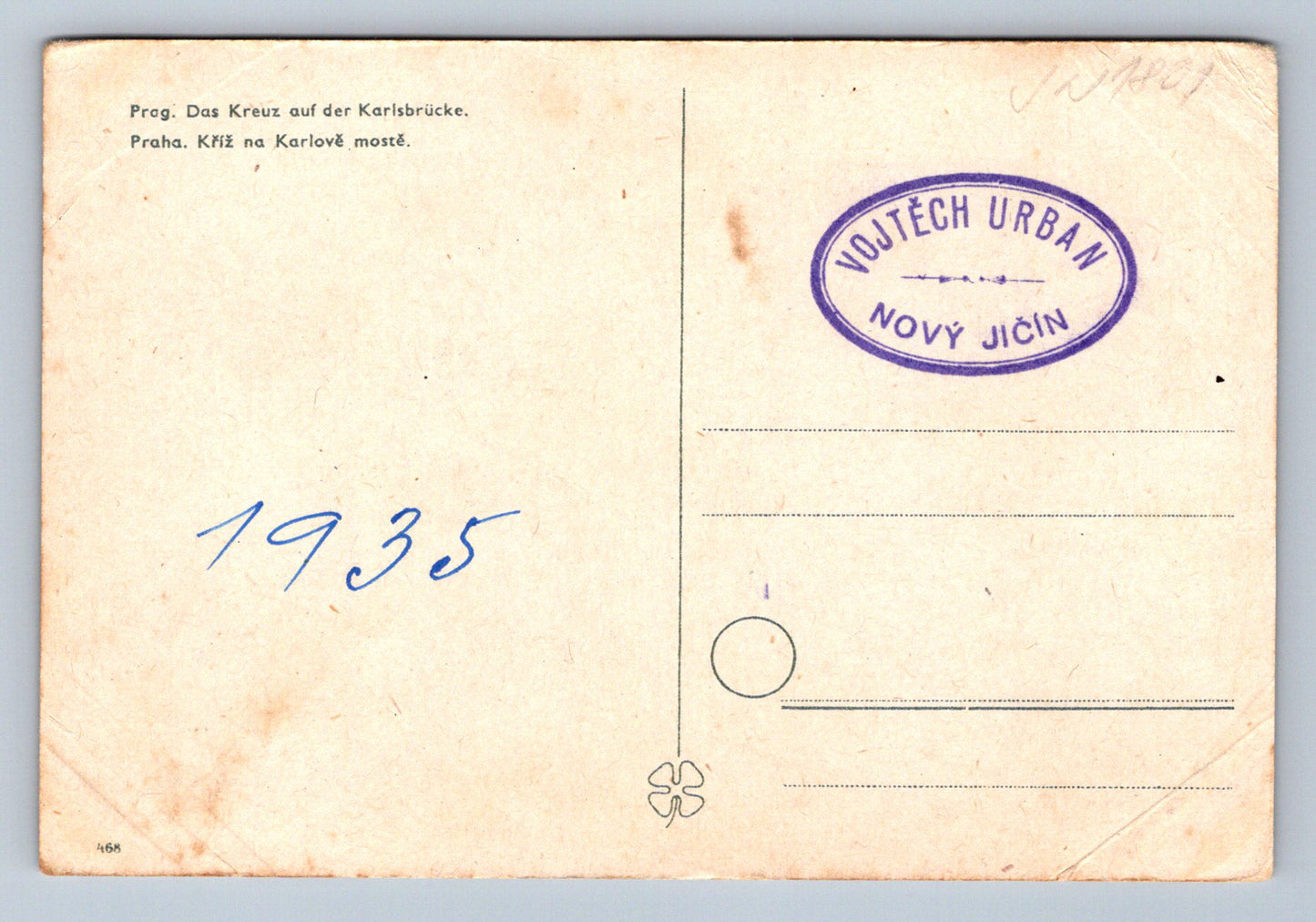 Postcard Prague Das Kreuz auf der Karlsbrücke (JN1801)