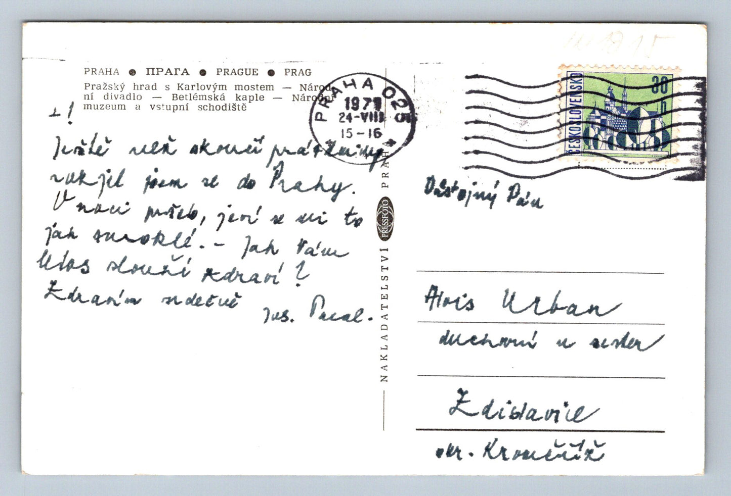 Postcard Prague Prague Castle with Charles Bridge (JN1815)