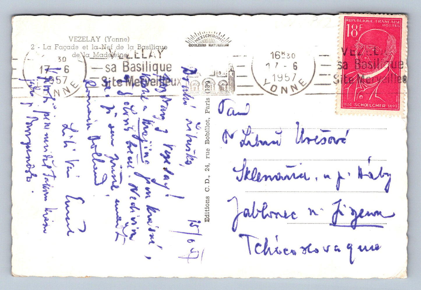 Postcard Basilica of Vezelay (Yonne) (JN1912)