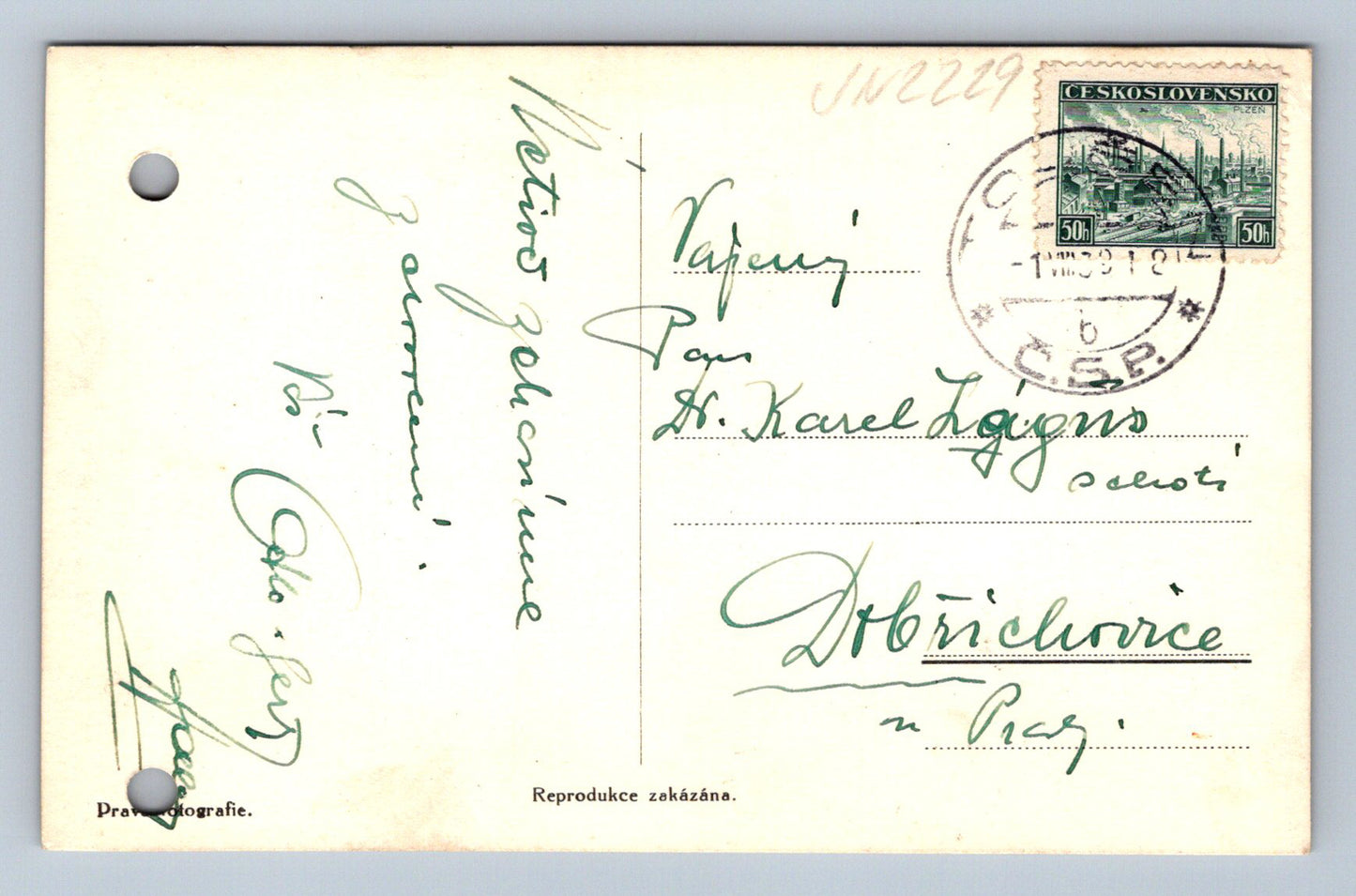 Pohlednice Lázně Toušeň (JN2229)