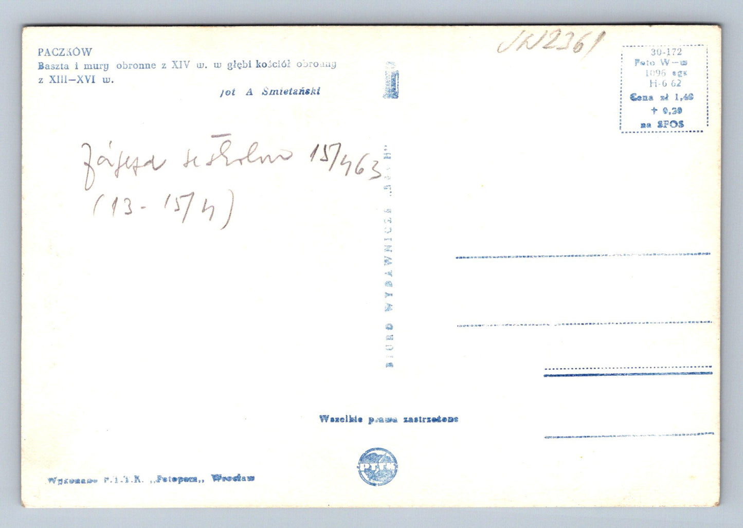 Pohlednice Paczkow (JN2361)