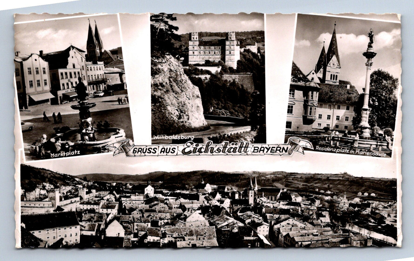 Pohlednice Gruss aus Eichstätt Bayern celkový pohled (JN2459)