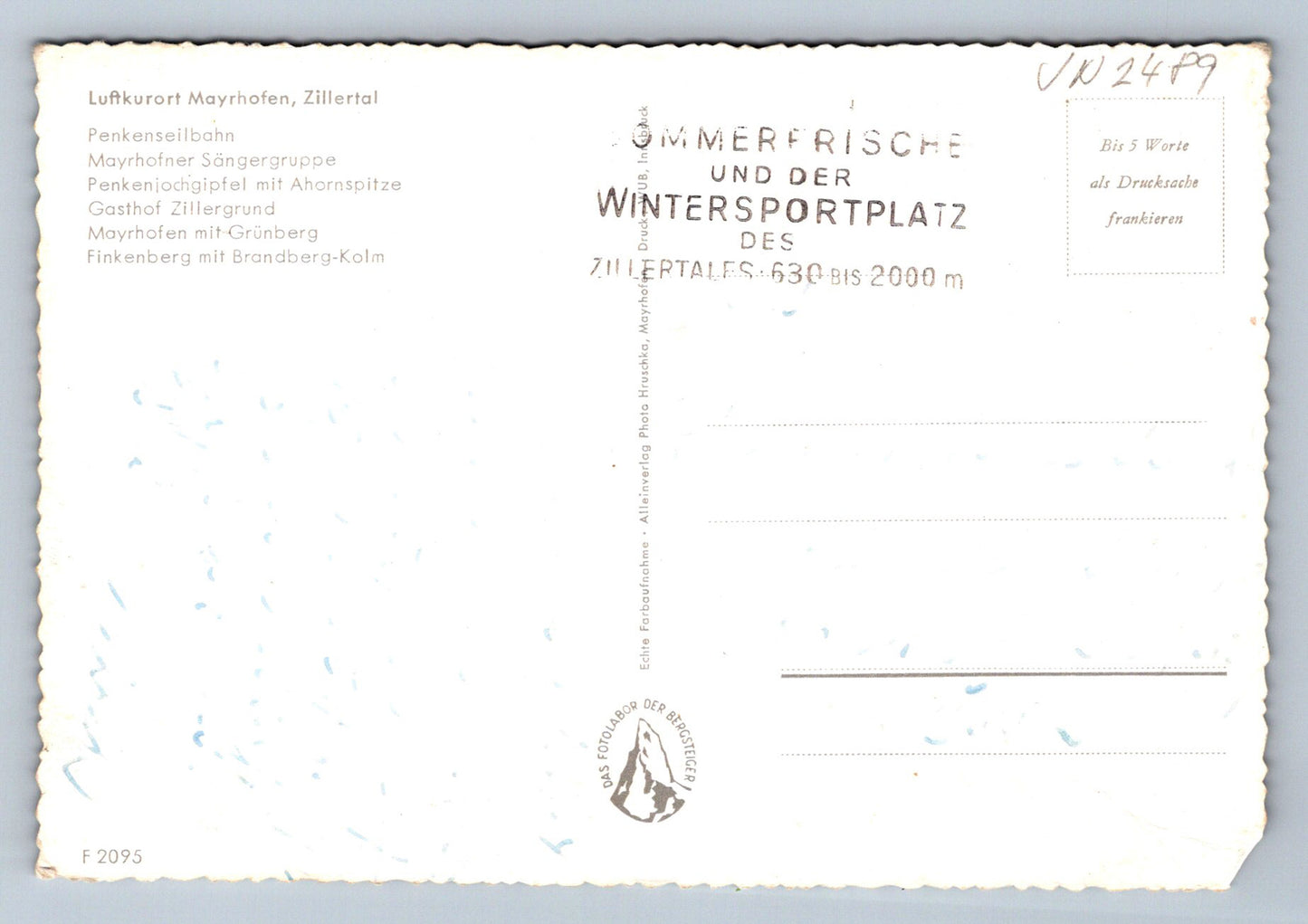 Pohlednice Zillertal pozdrav (JN2489)