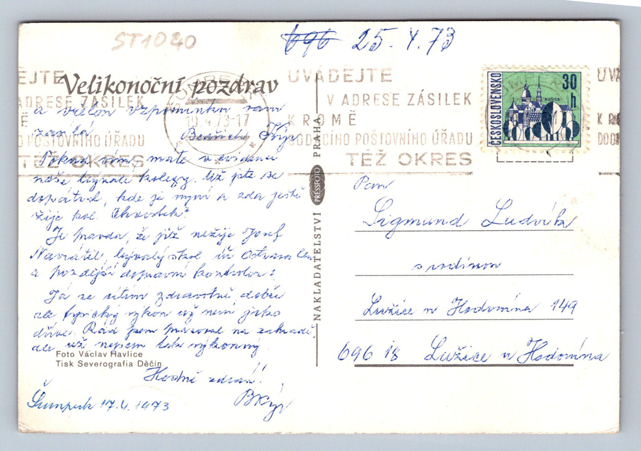 Pohlednice VELIKONOČNÍ POZDRAV (ST1040)