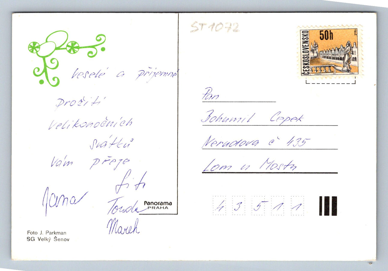 Pohlednice VESELÉ VELIKONOCE (ST1072)