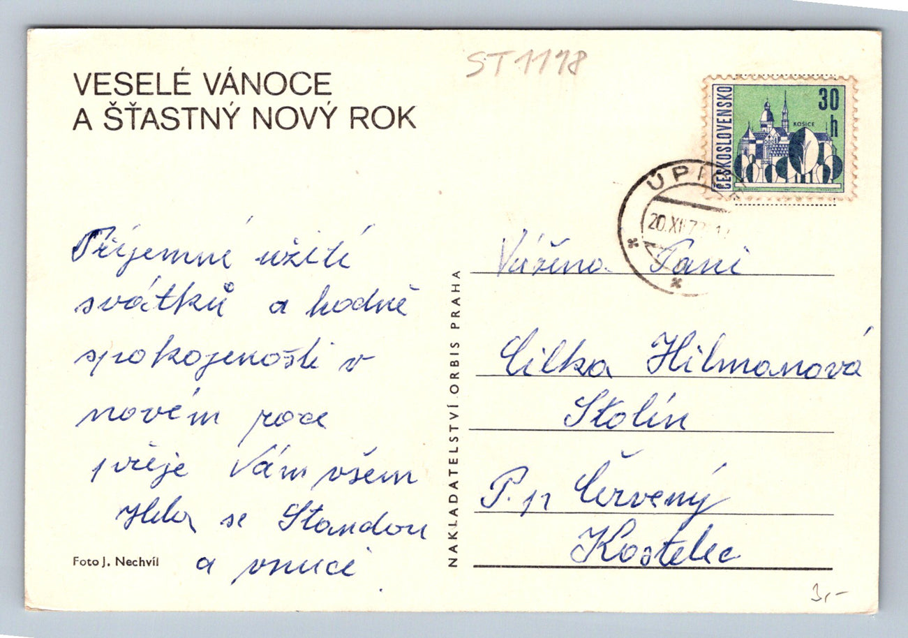 Pohlednice VESELÉ VÁNOCE A ŠŤASTNÝ NOVÝ ROK (ST1118)