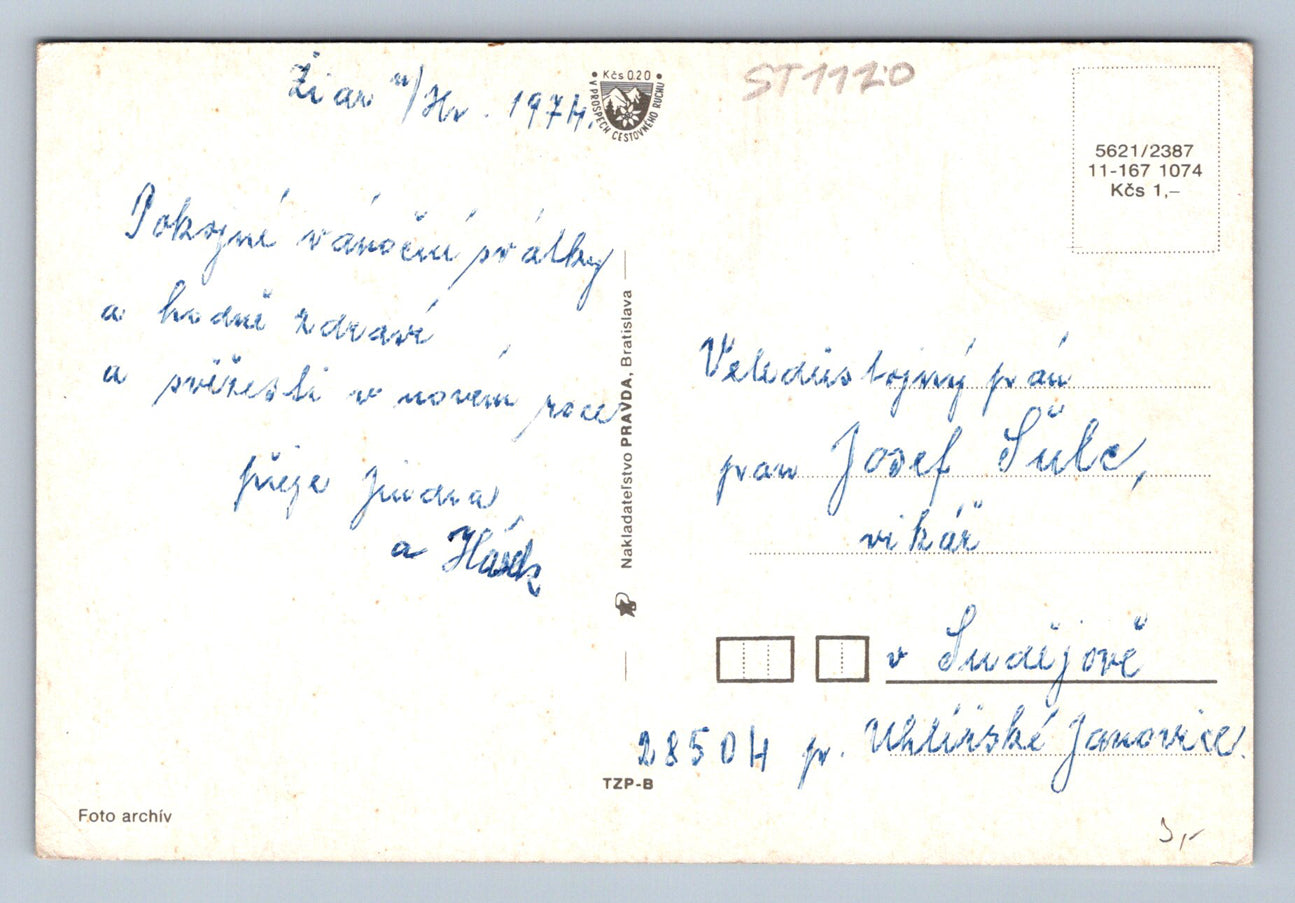 Pohlednice PŘIJEMNÉ VÁNOCE A ŠŤASTNÝ NOVÝ ROK (ST1120)