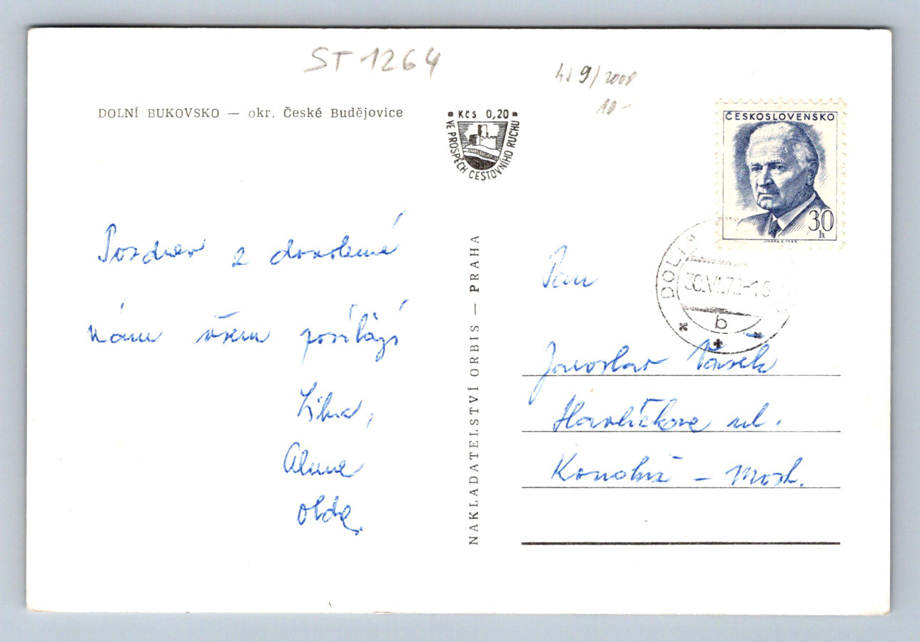 Pohlednice DOLNÍ BUKOVSKO - OKRES ČESKÉ BUDĚJOVICE (ST1264)