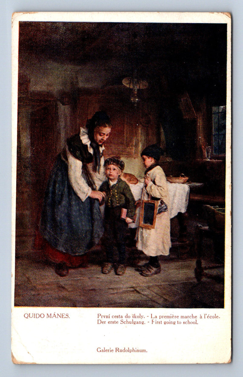 Pohlednice QUIDO MÁNES - PRVNÍ CESTA DO ŠKOLY (ST1705)