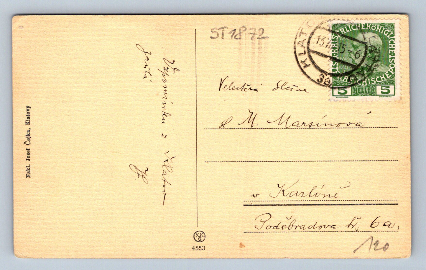 Pohlednice KLATOVY (ST1872)
