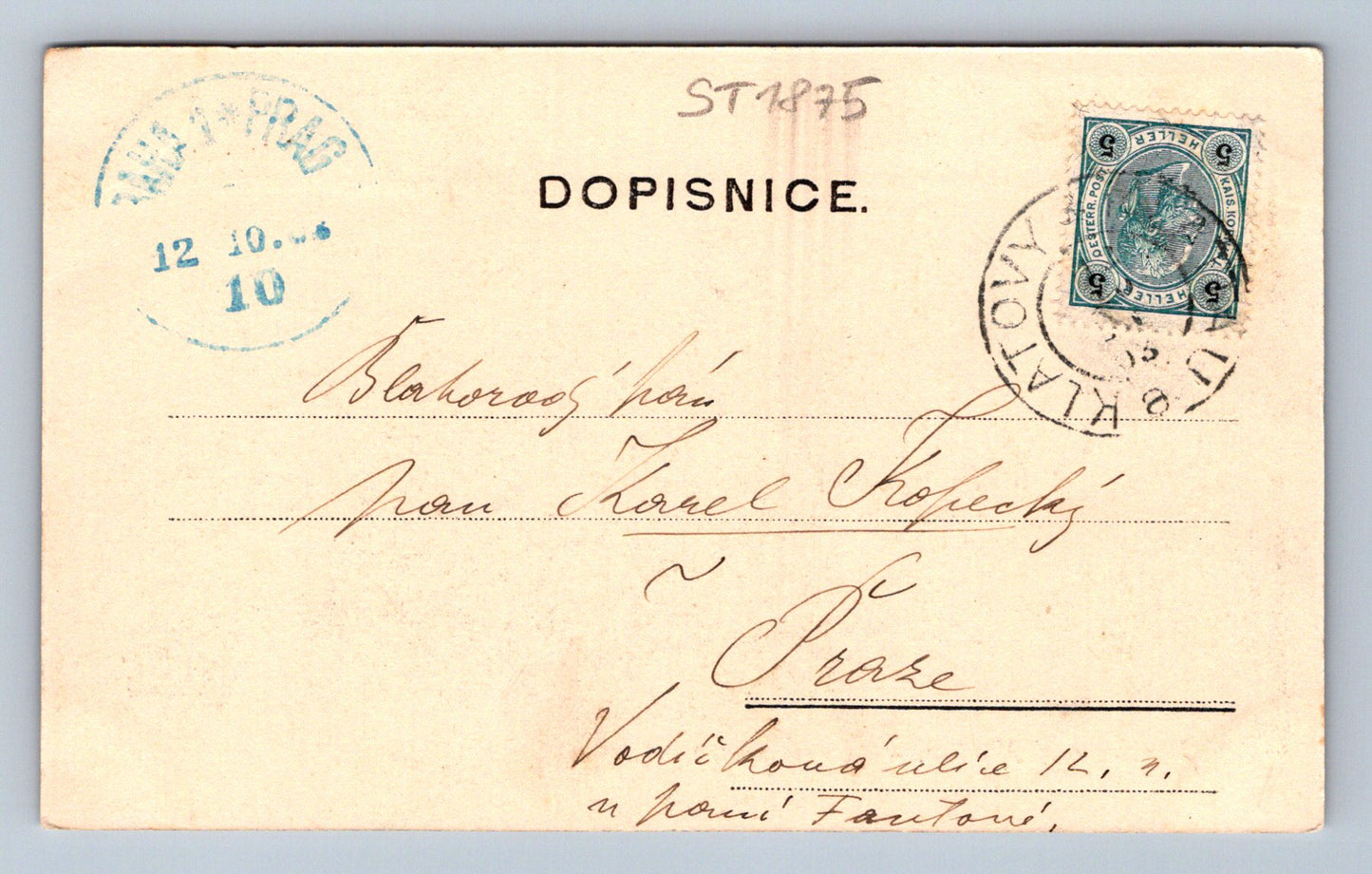 Pohlednice POZDRAV Z KLATOV (ST1875)