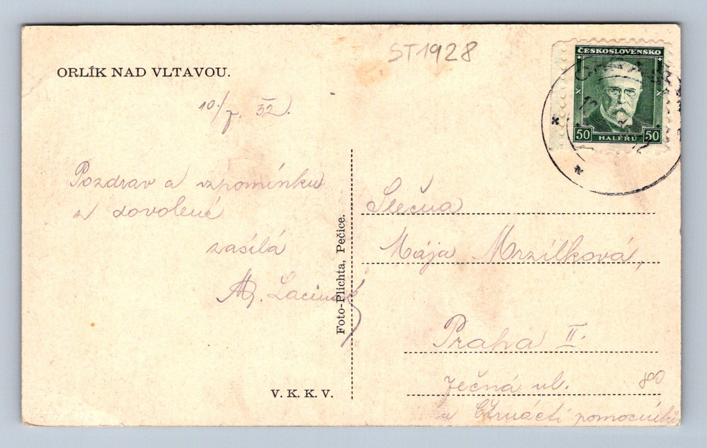 Pohlednice ORLÍK NAD VLTAVOU (ST1928)