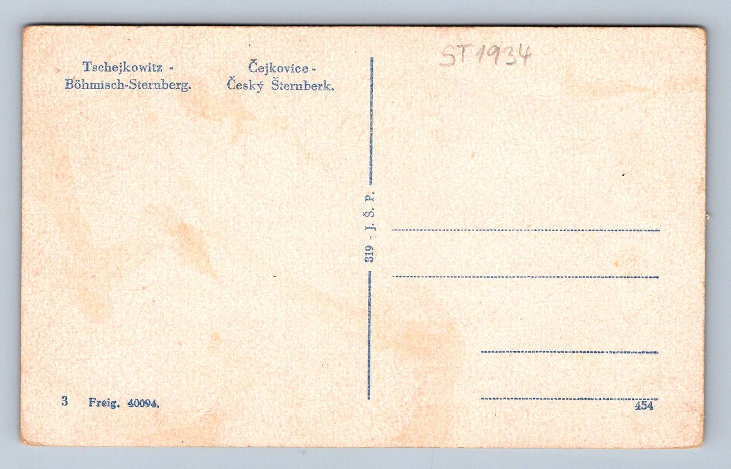 Pohlednice ČEJKOVICE - ČESKÝ ŠTENBERK (ST1934)