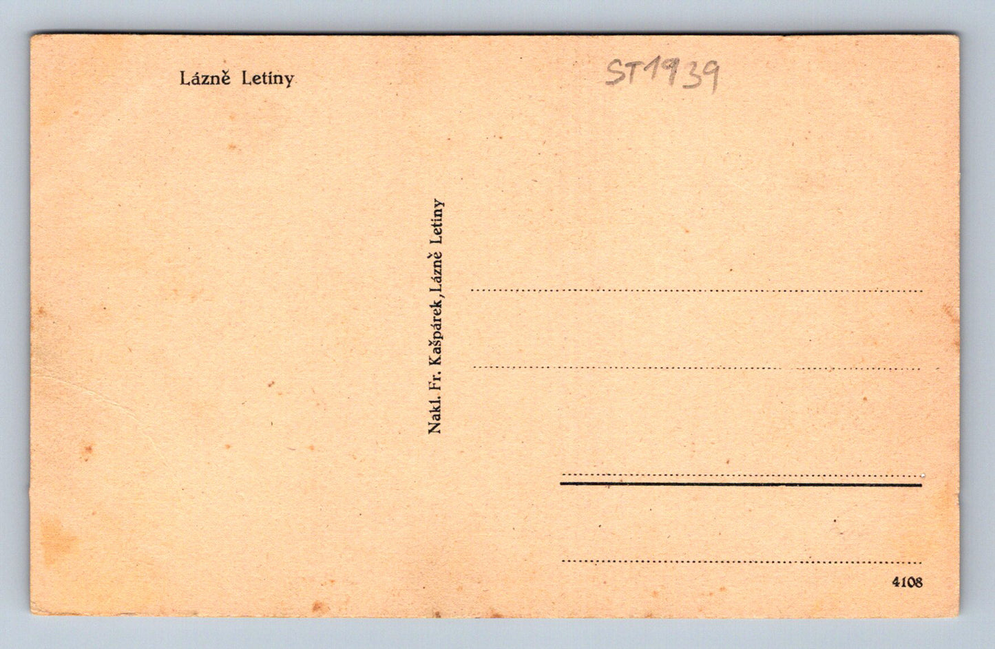 Pohlednice LÁZNĚ LETINY (ST1939)