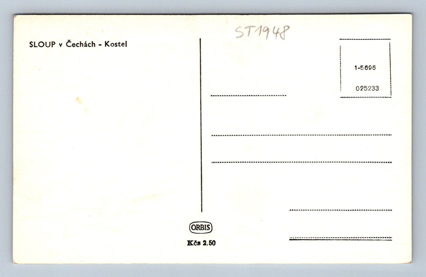 Pohlednice SLOUP V ČECHÁCH - KOSTEL (ST1948)