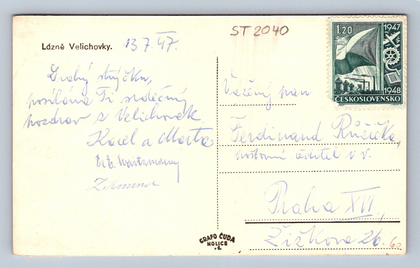Pohlednice LÁZNĚ VELICHOVKY (ST2040)