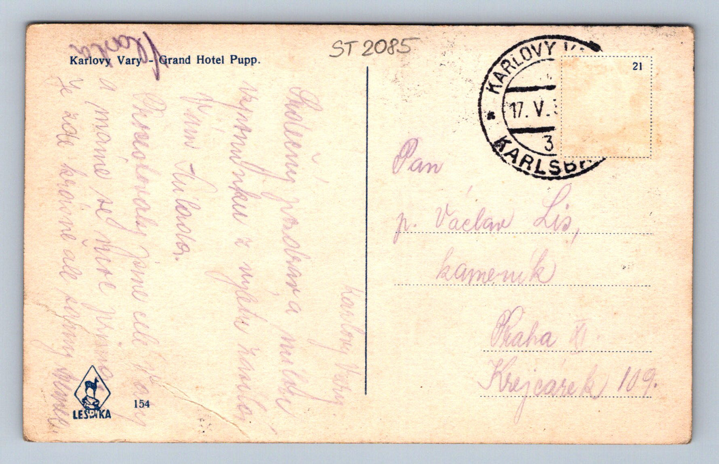 Pohlednice KARLOVY VARY (ST2085)
