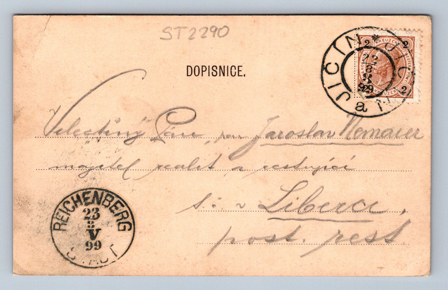 Pohlednice POZDRAV Z JIČÍNA (ST2290)