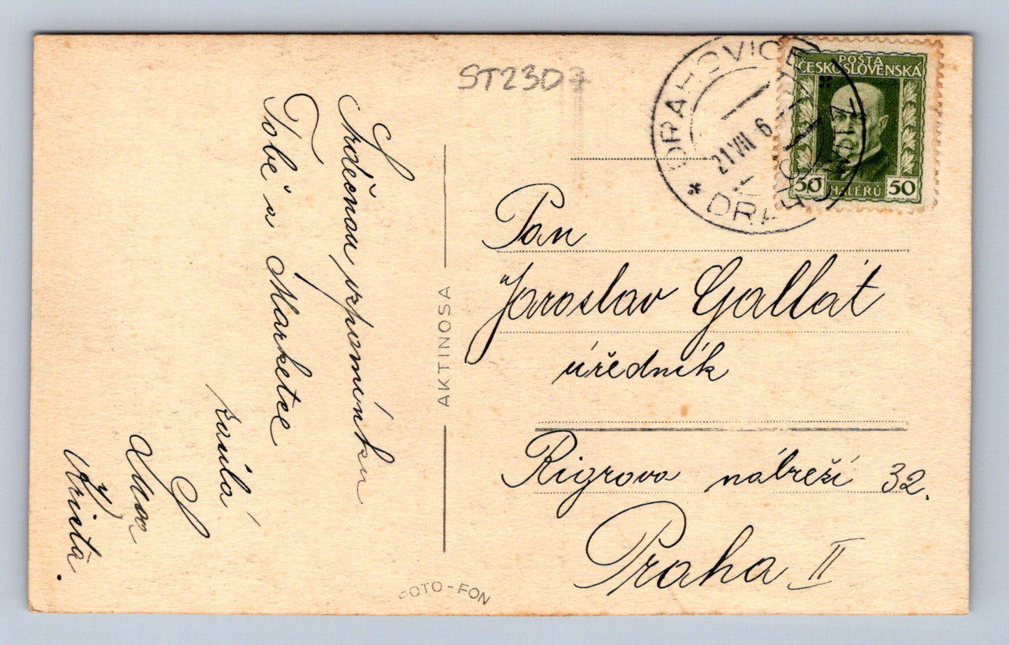 Pohlednice KARLOVY VARY (ST2307)