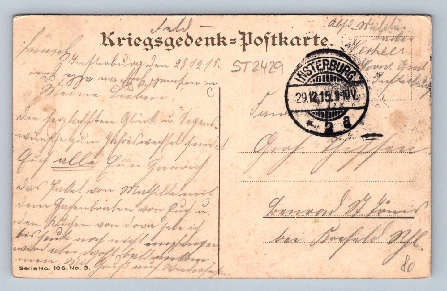 Pohlednice HERZLICHEN GLÜCKNUNSCH (ST2429)