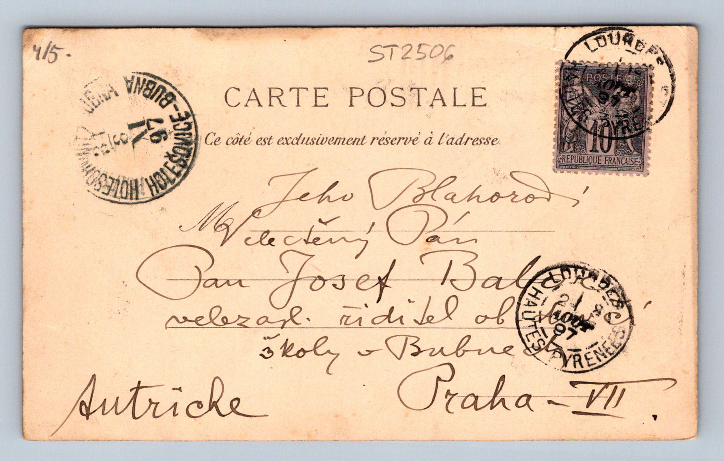 Pohlednice SOUVENIR DE LOURDES (ST2506)