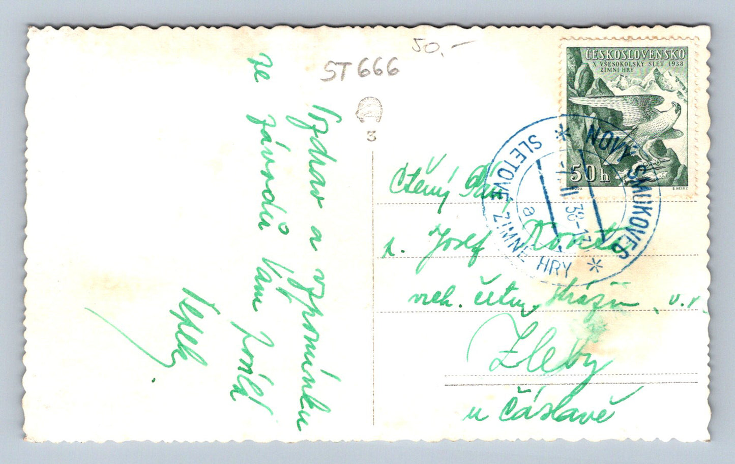 Pohlednice X. VŠESOKOLSKÝ SLET ZIMNÉ HRY - VYSOKÉ TATRY 1938 (ST666)