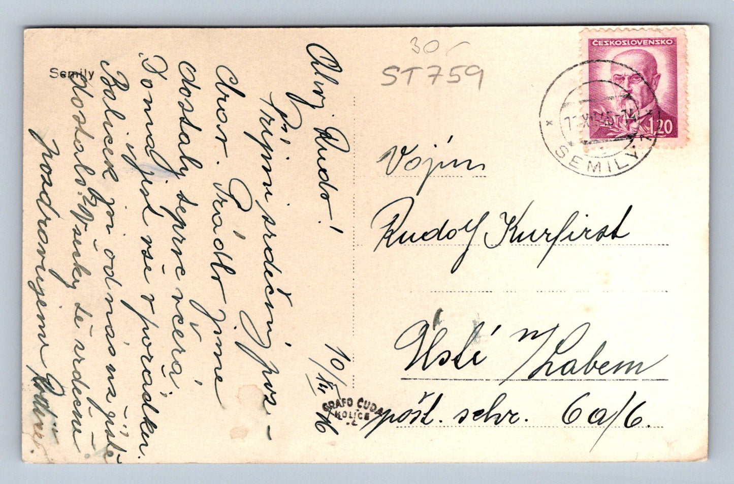 Pohlednice SEMILY (ST759)