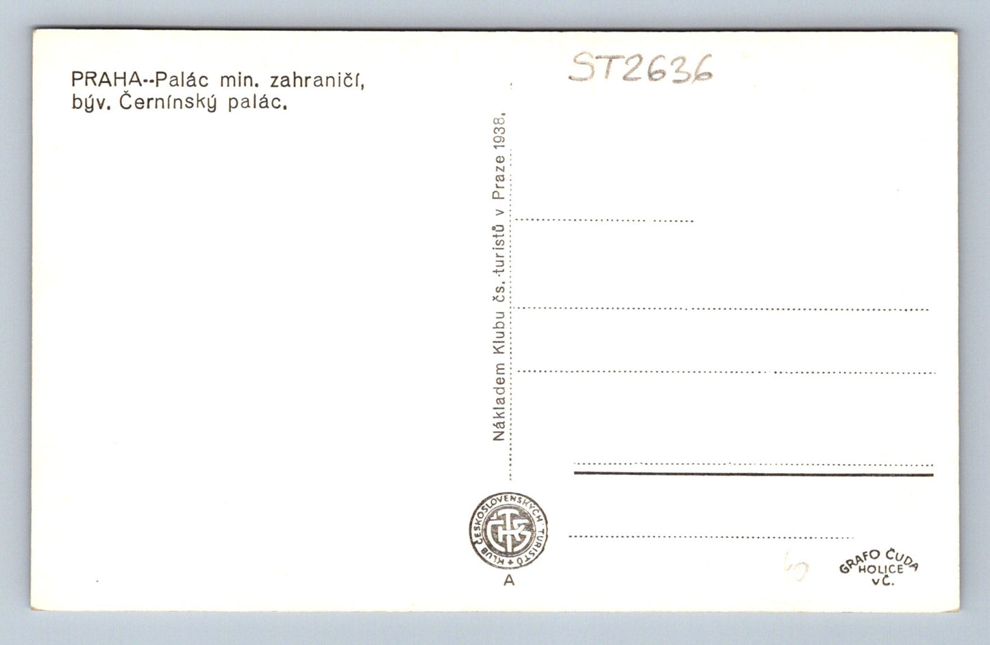 Pohlednice PRAHA - PALÁC MIN. ZAHRANIČÍ (ST2636)